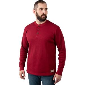 Field & Stream Mens Double Reed Henley(Cranberry)