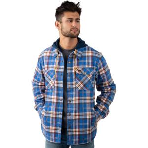 Field & Stream mens Widgeon Waffle Hooded Flannel Shirt(Secure Blue Plaid)